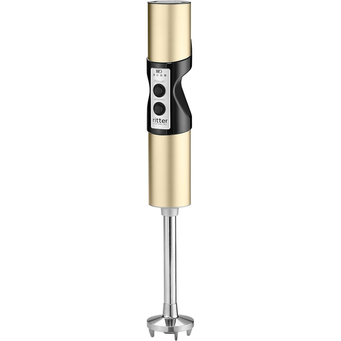 Акумуляторний ручний блендер ritter stilo 7 Plus, занурювальний блендер з батареєю з суцільнометалевого виробництва, Зроблено в Німеччині, Light Gold