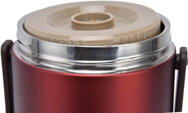 Рівневий контейнер для їжі Thermos, 2,3 л, штабельований, ізольований, герметичний, нержавіюча сталь, для гарячої їжі (червоний), 3-