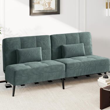Диван-ліжко LUCKRACER 3-місний, трансформер, футон, кутовий диван, зелений, для вітальні та квартири