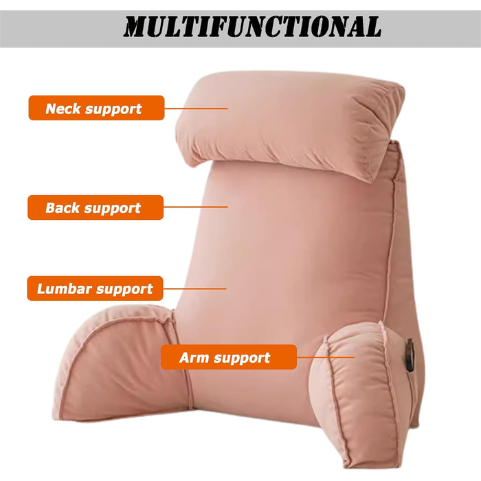 Крісло-мішок велике для читання, з підтримкою попереку, з підстаканником для перегляду телевізора, читання, роботи, ігор, 75 x 40 x 55 см, темно-сірий