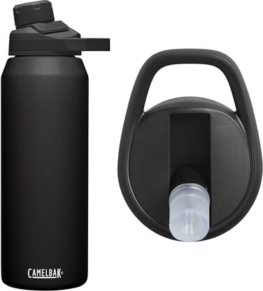 Вакуумна ізольована пляшка для води Adult Chute Mag SST, чорна, 32 унції з кришкою та соломинкою