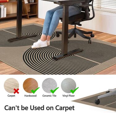 Килимок під офісний стілець Regenbogen для килима, ковроліну, паркету, 90x120 см (Чорний)