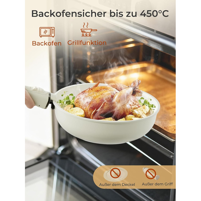 Набір посуду 17 предметів з антипригарним покриттям, індукційний, з керамічним покриттям, сумісний з духовкою, безпечний для миття в посудомийній машині, без PFOA/PFOS