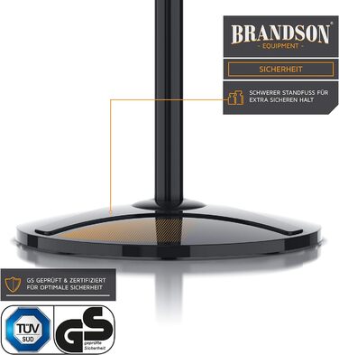 Вентилятор Brandson підлоговий, 60 Вт, з пультом, дисплеєм, осциляцією 80°, регульована висота, 3 швидкості, нахил голови 35°, чорний