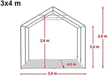 Намет Festzelt Partyzelt 3x4 м: вогнестійкий, преміум-якість, PVC, водонепроникний з каркасом (сірий-білий)