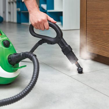 Пароочисник Polti Vaporetto Smart 35 MOP зі щітковою силою випаровування, 3,5 бар, вбиває та усуває 99,99* вірусів, мікробів та бактерій Зелений/Білий