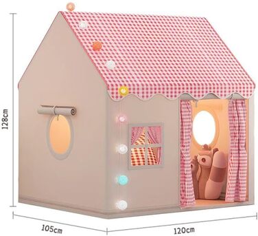 Дитяче намету Роза для дівчаток з LED-підсвіткою та іграшкою-велетнем у вигляді райдужного жаб'яти. Ігровий намет для дітей, намет для дитячої кімнати, розкладний намет для ігор на вулиці. 120 x 105 x 128 см