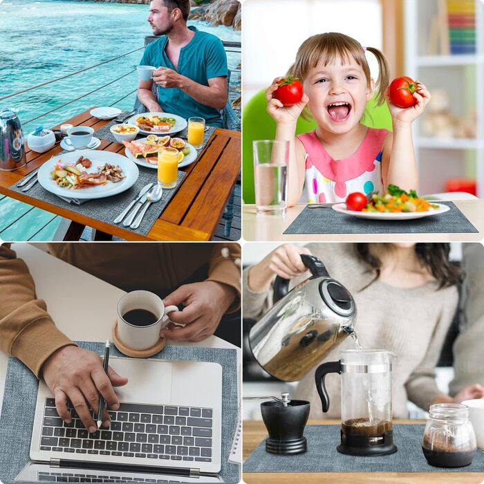 Набори тканинних серветок для столу Burgunderrot (бордові), 8 шт. - легко миються, термостійкі, для кухні, набір для святкування