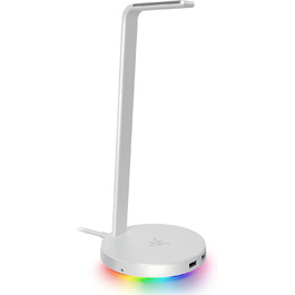 Підставка для навушників Razer Base Station V2 Chroma (Mercury) з USB-хабом та RGB-підсвічуванням (7.1 Surround Sound, білий колір)