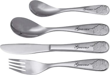 Дитячий столовий набір Kinderbesteck з єдинорогом та індивідуальною гравіюванням імені