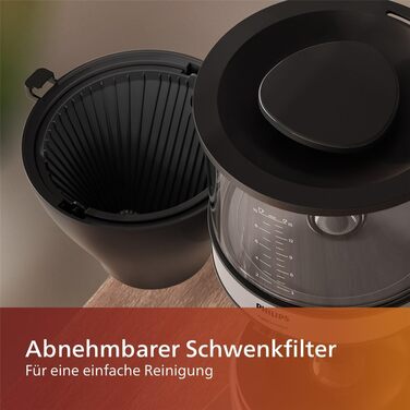 Кавоварка фільтраційна Philips, 1.25 л, до 15 чашок, Boil & Brew, чорна/срібляста (HD5416/60)