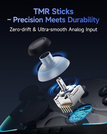 Контролер EasySMX S10 для Switch 2: Wake-up, Joystick, NFC, 1200mAh, знімний D-Pad, магнітні панелі, чорний