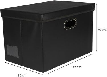 Коробки-сердечка з кришкою коробки-органайзери великі складні чорні шкіряні 42x30x29см 2 шт.