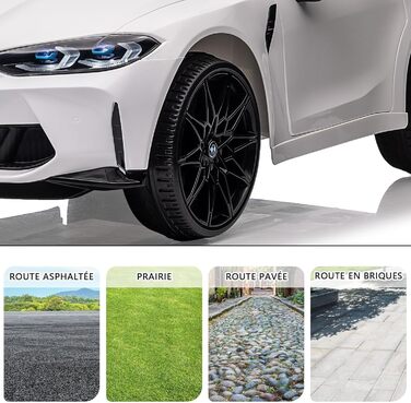 Дитячий електромобіль BMW M4 ліцензійний 12V, з пультом ДУ, світло, музика, для дітей від 3 років, білий