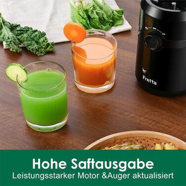 Фреш-прес Fretta: повільний соковичавник 1л, BPA-free Tritan, 200W, чорний