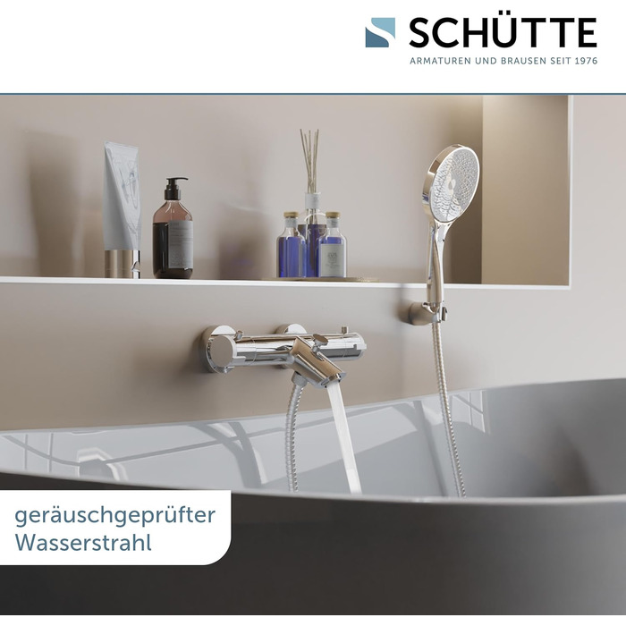 Змішувач для ванни Schütte London з термостатом, захист від ошпарювання 38°C, хром