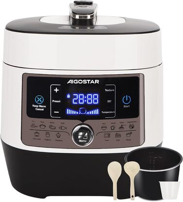 Мультиварка Aigostar Panda 5.5л, 7-в-1, 14 програм, LED-дисплей, 1000W