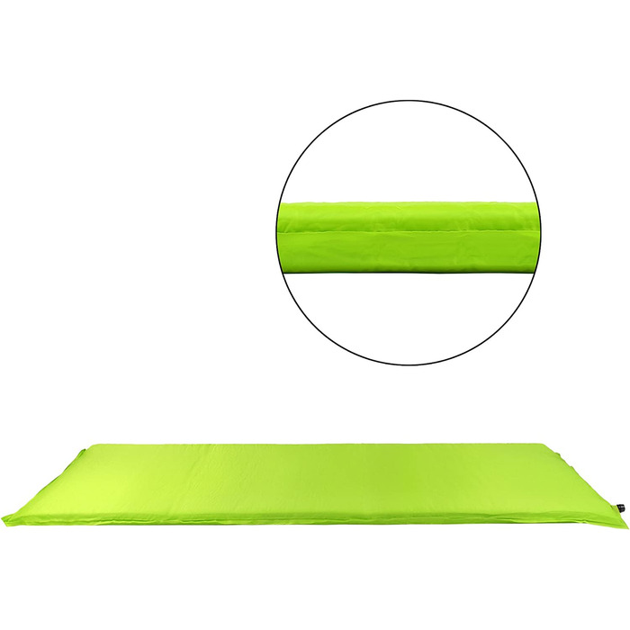 Спальний килимок ALPIDEX для кемпінгу товщиною 2,5, 6 або 10 см самонадувний підлоговий термальний килимок (лайм, 190 х 60 х 2,5 см)