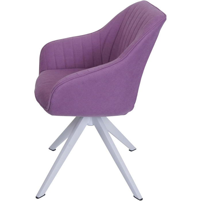 Крісло Mendler для обідньої зони HWC-K27, кухонне крісло з підлокітниками, поворотне, тканина, ліловий