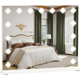 Дзеркало для макіяжу YU YUSING з підсвічуванням 58x45 см, 15 LED, дизайн у формі квітки, 3 кольори, USB Type-C, 10x збільшення