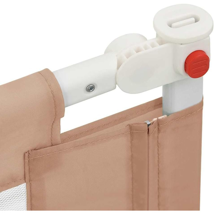 Бортик для ліжка дитячого vidaXL 200x25 см, бежевий (Taupe), тканинний захист від випадання для малюків та немовлят