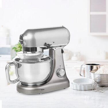 Кухонна машина MEDION MD16480 сіра металік: міксер, подрібнювач, 1000 Вт, 8 швидкостей, чаша з нержавіючої сталі