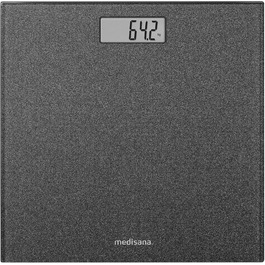 Цифрові ваги для ванної кімнати Medisana PS 500 до 180 кг, ваги для ванної зі скла, ваги з мотивами, включення step-on сріблястого кольору