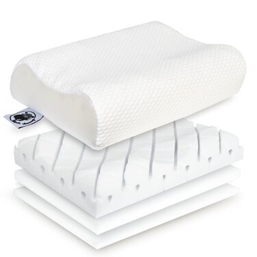 Ортопедична подушка для шиї та голови Black Sheeep з ефектом пам'яті (Memory Foam), ергономічна, з чохлом з евкаліпту для алергіків та тих, хто спить на боці, Made in Germany