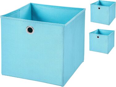 Кошик для зберігання Stick&Shine 3 шт. Складна коробка 32 x 32 x 32 см Кошик для полиць складний (світло-блакитний)