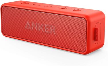 Портативна Bluetooth колонка Anker SoundCore 2, червона: потужний звук, глибокий бас, 24 год роботи, водонепроникність IPX7, сумісна з iPhone, Galaxy