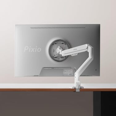 Кріплення для монітора Pixio PS1D Wave White - настільний тримач, сумісність VESA, управління кабелями