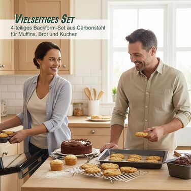 Набір форм для випічки Relaxdays (4 шт.)