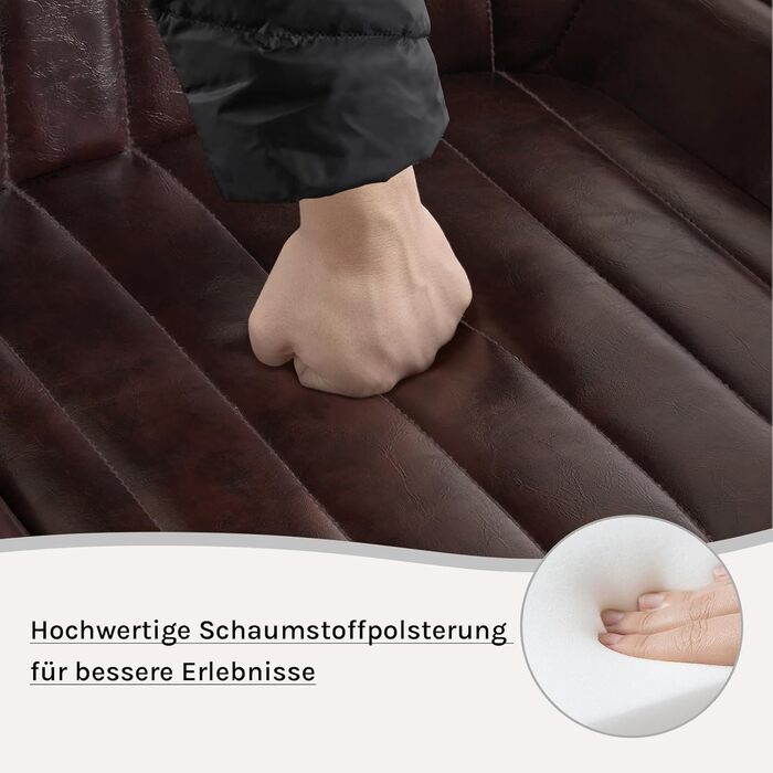 Крісла для їдальні Lestarain (2 шт.), для кухні, вітальні, їдальні. Ретро стиль, м'яке сидіння, металеві ніжки, до 150 кг, штучна шкіра, темно-коричневий