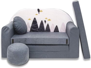 Дитяче крісло-диван 3в1 з функцією ліжка для дівчаток та хлопчиків. Крісло-мішок, дитяче ліжко, крісло-трансформер для дитячої кімнати (Ax2)