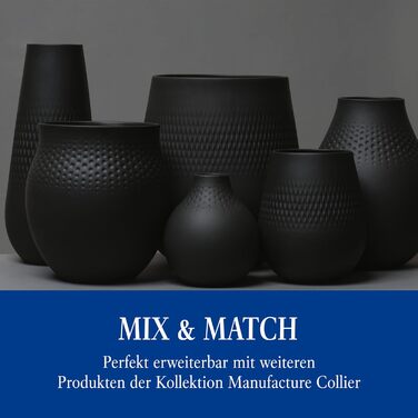 Villeroy & Boch ваза Manufacture Noir, чорна матова, кераміка, 3 шт., для пампасу, велика, преміум-якість