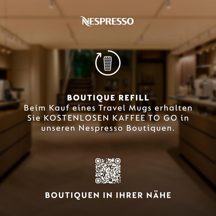 Термокружка Nespresso Touch з нержавіючої сталі, 345 мл, ізольована, витримує протікання