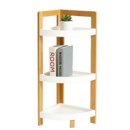 Поличкова стійка Relaxdays з бамбука для кута з полицями