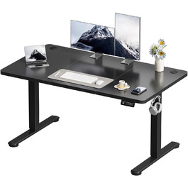 Електричний регульований стіл Devoko 120x60 см: стіл для стоячи/сидячи, офісний, з пам'яттю, чорний