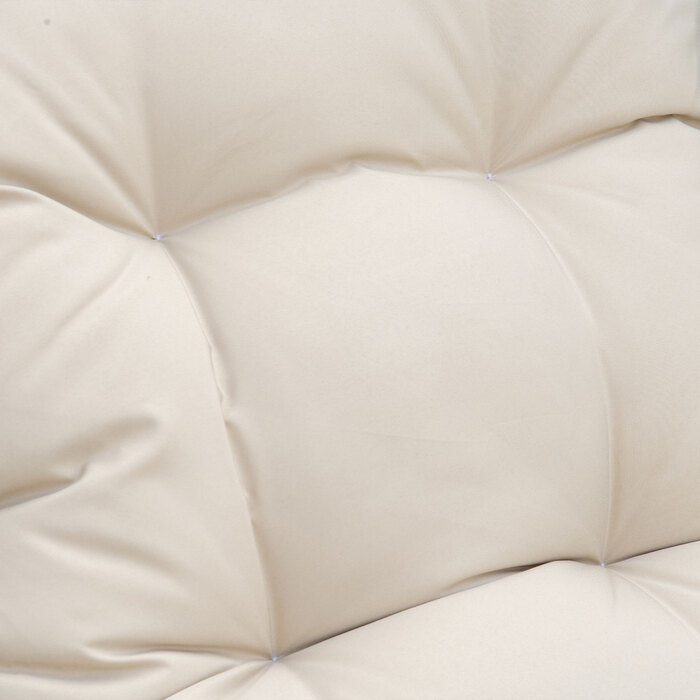Шезлонг Outsunny Poly Rattan Садовий шезлонг регульований з подушкою в натуральному хакі 200x66x92см для саду та патіо