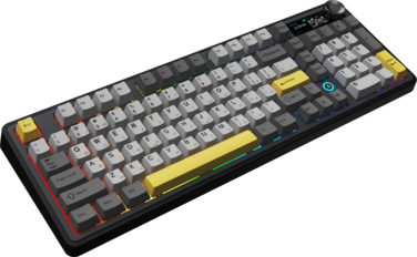 Бездротова механічна клавіатура Ajazz AK980 V2 Gift Switch V2 Black Grey Yellow (AK980-V2-G-BGY)