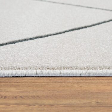 Домашній килим Paco з коротким ворсом для передпокою, спальні, Сучасний скандинавський ромбовидний візерунок, розмір 60x100 см, Колір білий 2, 60x100 см, білий 2