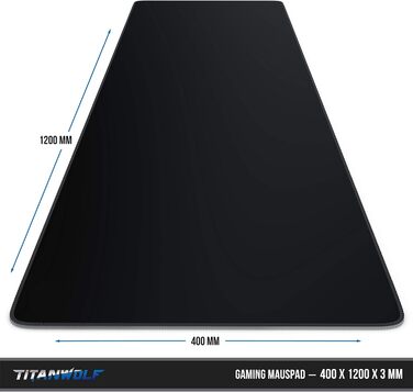 Килимок для миші Titanwolf XXXL 1500x800 мм - великий формат, гнучкий, з гумовою основою, для геймінгу, чорний