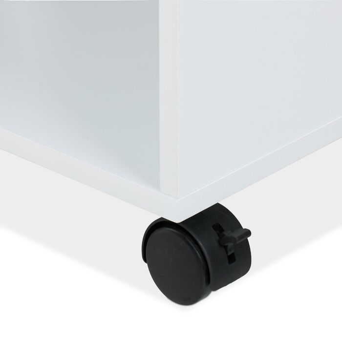 Relaxdays - Трирівневий білий візок для зберігання