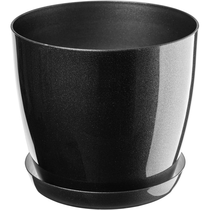 Набір квіткових горщиків KADAX (3 шт.): 20 см та 28 см, антрацит, пластик для дому