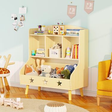 Дитяча полиця для іграшок та книг Garden 4 you, 3 відкриті полиці, 63x30x60 см (Білий/Бежевий)