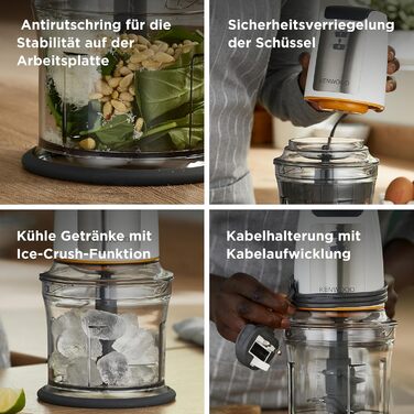 Блендер Kenwood Easy Chop CHP61.100WH – міні-подрібнювач, електричний, білий, 500 Вт, 0,5 л