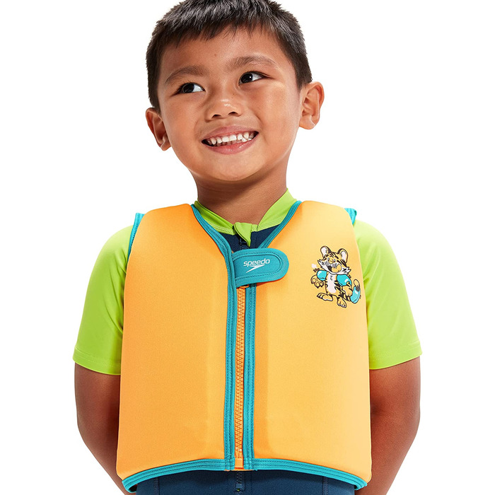 Дитячий купальник Speedo з принтом персонажів Fv (2 роки, Помаранчевий/акваріумний / чорний)