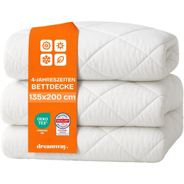 Комплект постільної білизни DREAMWAY: ковдра 155x220 4 сезони (2 шт.) + літня ковдра 155x220 - білий