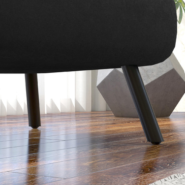 Крісло-релакс у скандинавському стилі, крісло для відпочинку, крісло для читання. З декоративною подушкою з ґудзиками, чорного кольору.