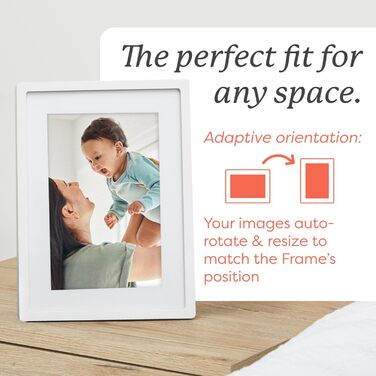 Цифровий рамка для фото Skylight Frame 15 дюймів з Wi-Fi, сенсорний екран, відправка фото по електронній пошті/додатку, хмарне сховище - чудовий подарунок (25,4 см, класичний білий)